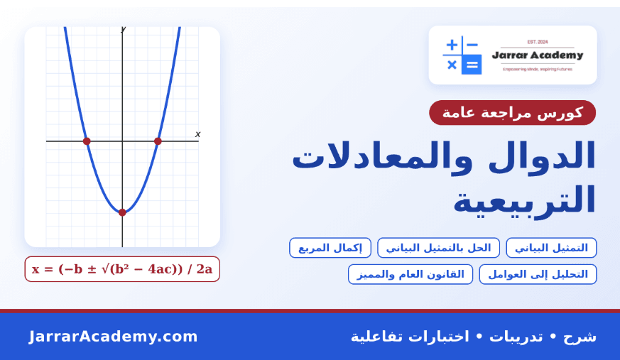 مراجعة عامة  على الدوال  و المعادلات التربيعية